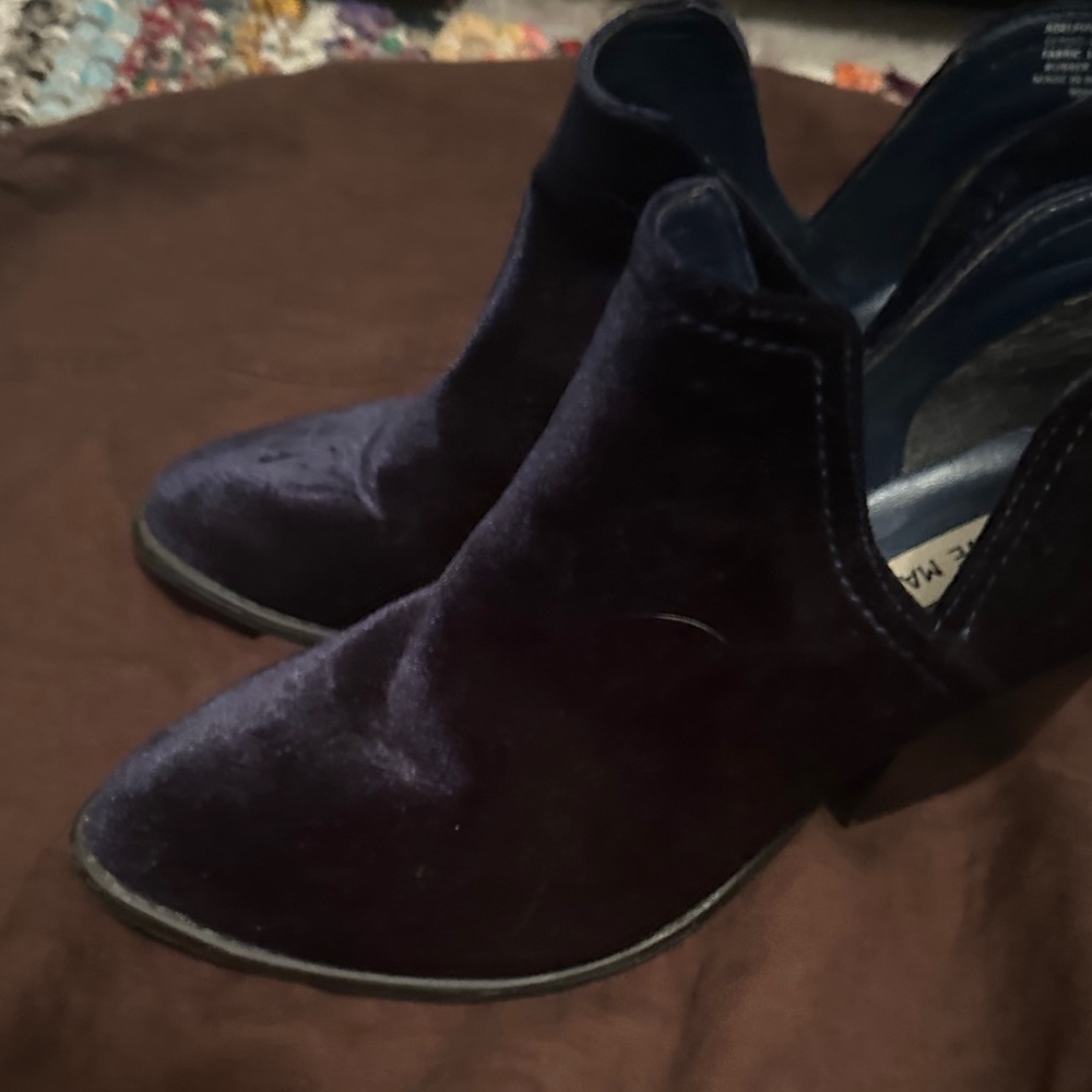 Steve Madden Deep Purple Velvet Ankle Boots